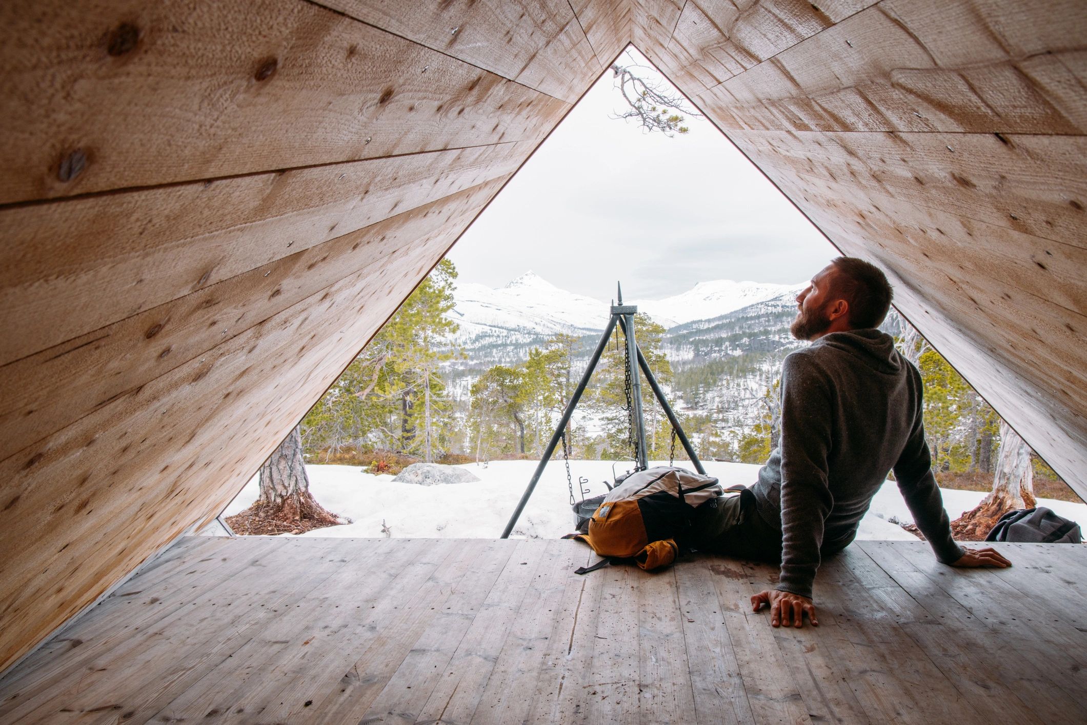 White Mountains cabin exterior scenic