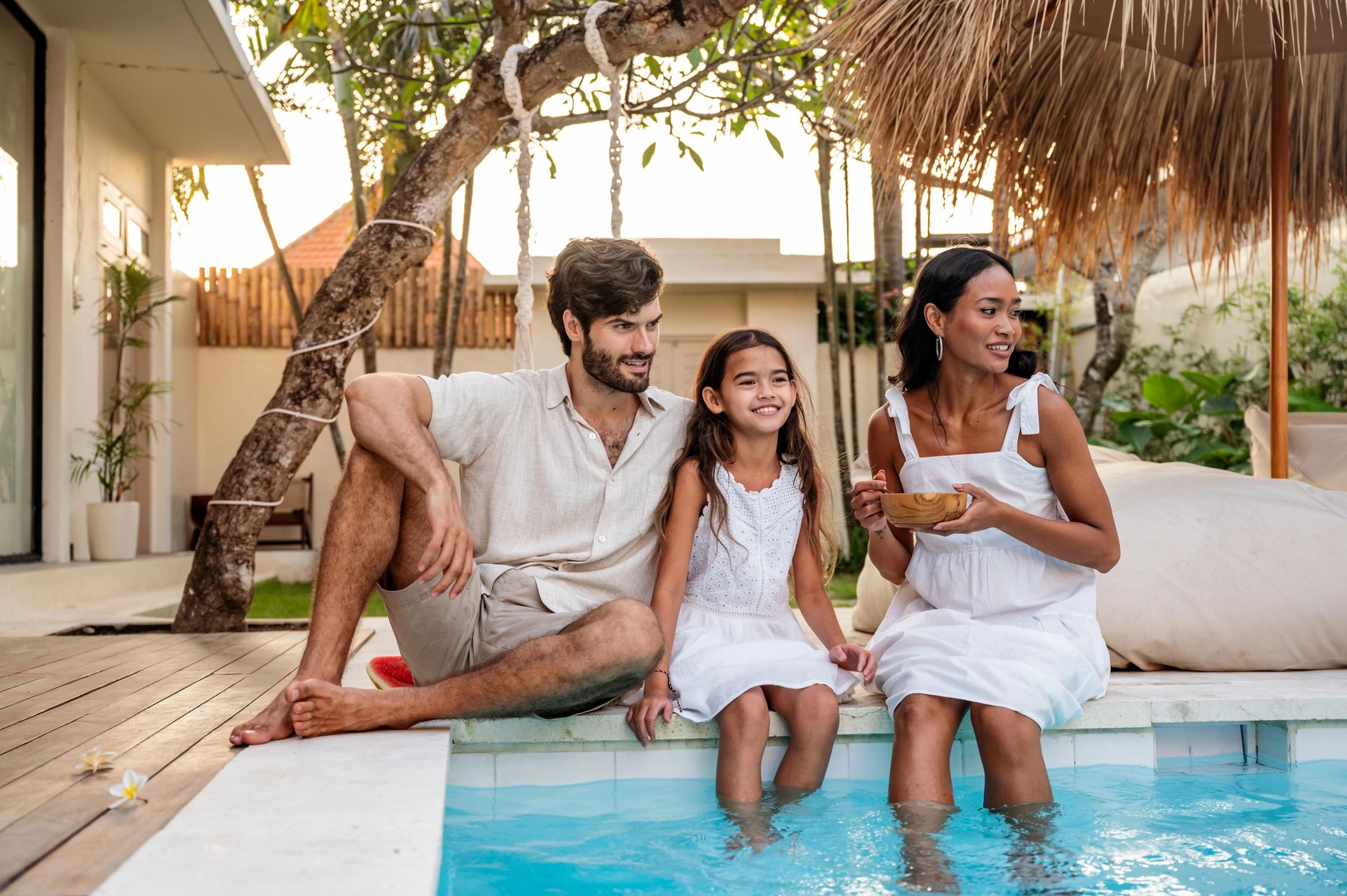 family enjoying vacation rental